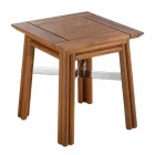 Tavolino da Salotto per Esterno in Legno Naturale o Nero, 2 Misure - Suzana Viadurini