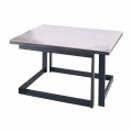 Tavolino da Salotto Quadrato in Gres con Base in Metallo Made in Italy - Albert