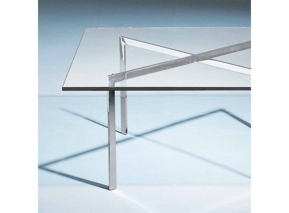 Tavolino da Salotto Quadrato in Vetro Temperato Realizzato in Italia - Madrid Viadurini