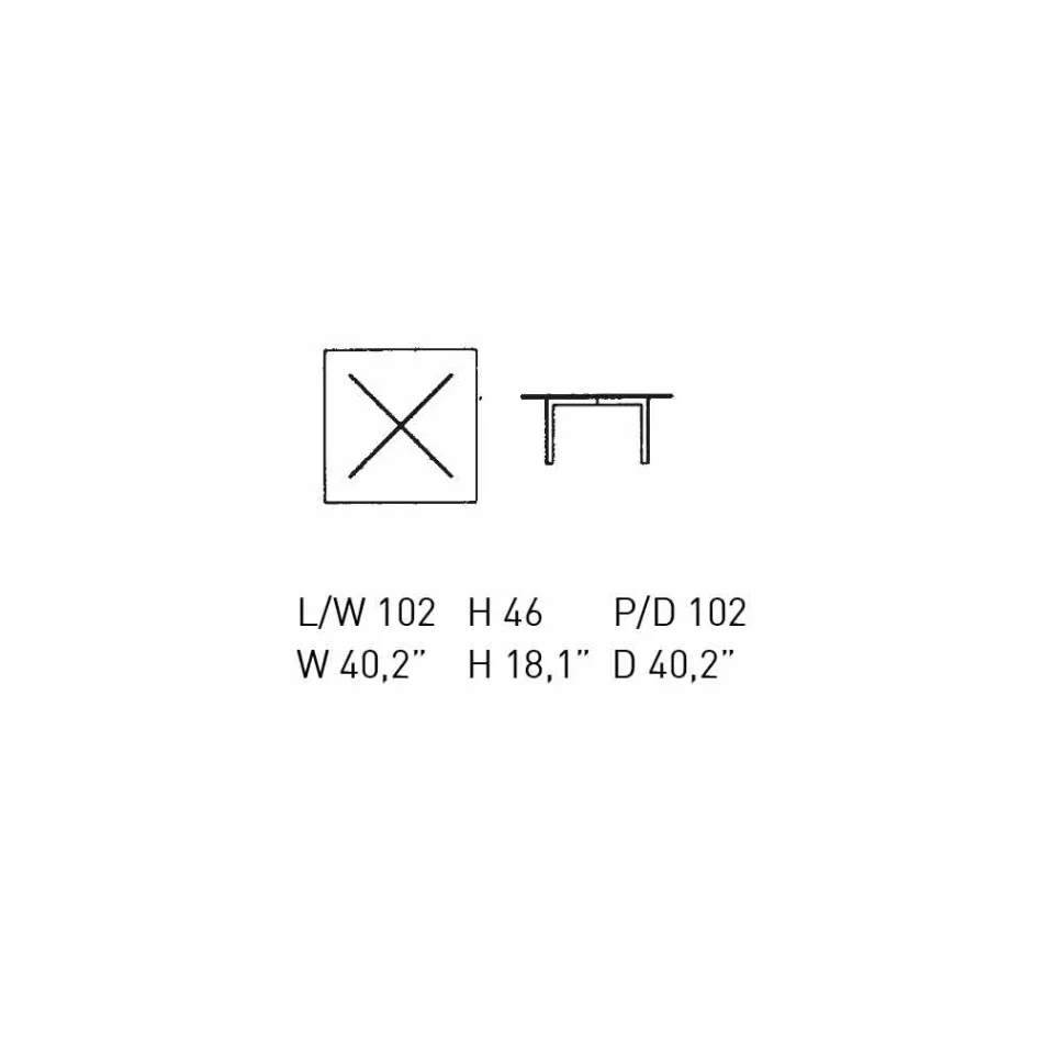 Tavolino da Salotto Quadrato in Vetro Temperato Realizzato in Italia - Madrid Viadurini