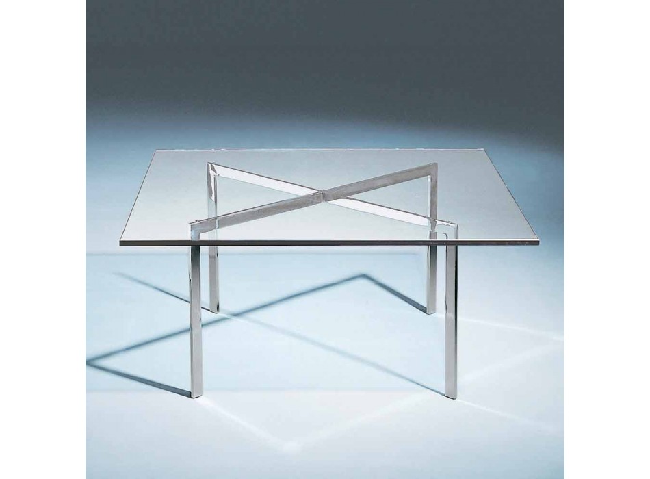Tavolino da Salotto Quadrato in Vetro Temperato Realizzato in Italia - Madrid Viadurini