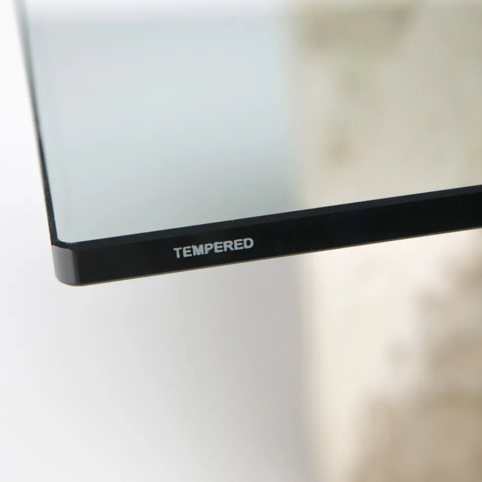 Tavolino da Salotto Rettangolare con Base in Pietra Fossile Bianca - Gardenia Viadurini