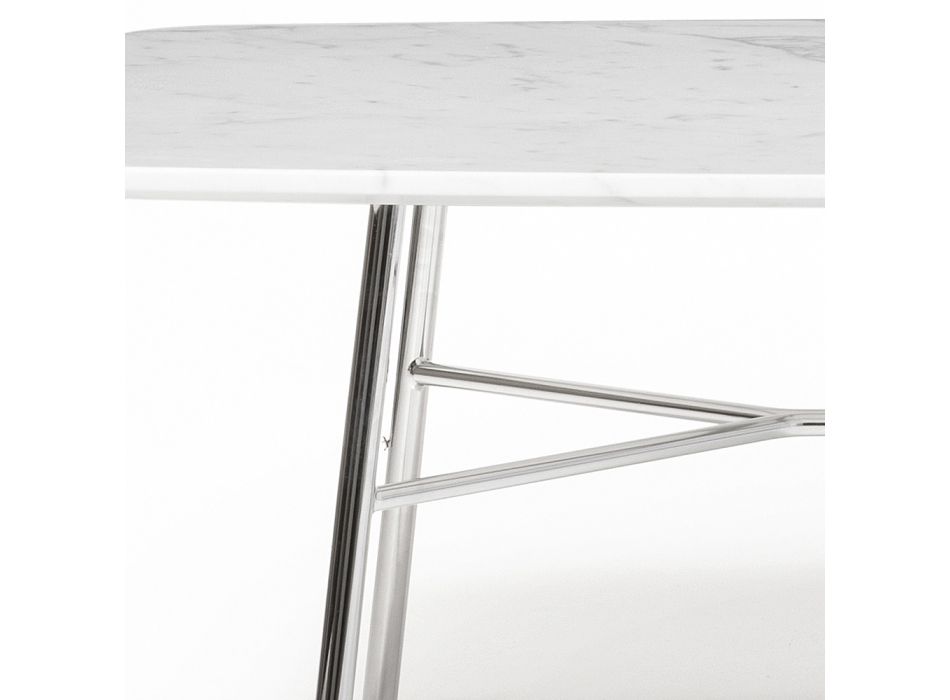 Tavolino da Salotto Rettangolare con Piano in Marmo Made in Italy - Makino Viadurini