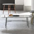 Tavolino da Salotto Rettangolare con Piano in Marmo Made in Italy - Makino Viadurini