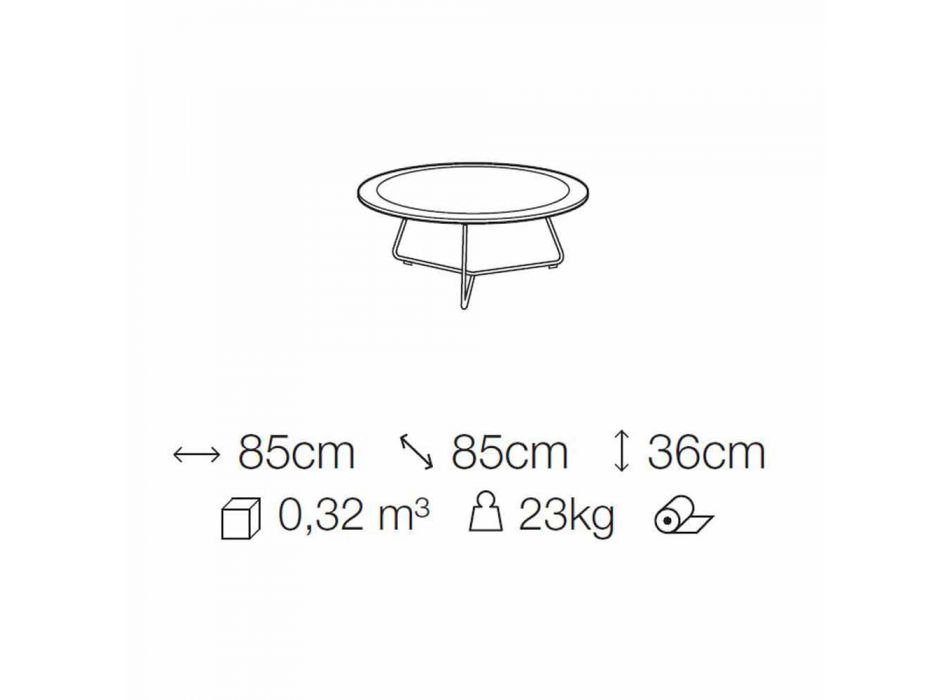 Tavolino da Salotto Rotondo in Cemento e Metallo Nero Made in Italy - Evolve Viadurini