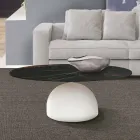 Tavolino da Salotto Rotondo in Ceramica e Metallo Realizzato in Italia - Livigno Viadurini