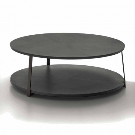 Tavolino da Salotto Rotondo in Mdf con Struttura in Metallo Made in Italy - Aloe Viadurini