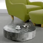 Tavolino da Salotto Rotondo Moderno in Pietra Fossile - Vermont Viadurini