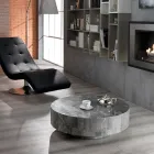 Tavolino da Salotto Rotondo Moderno in Pietra Fossile - Vermont Viadurini