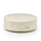 Tavolino da Salotto Rotondo Moderno in Pietra Fossile - Vermont Viadurini