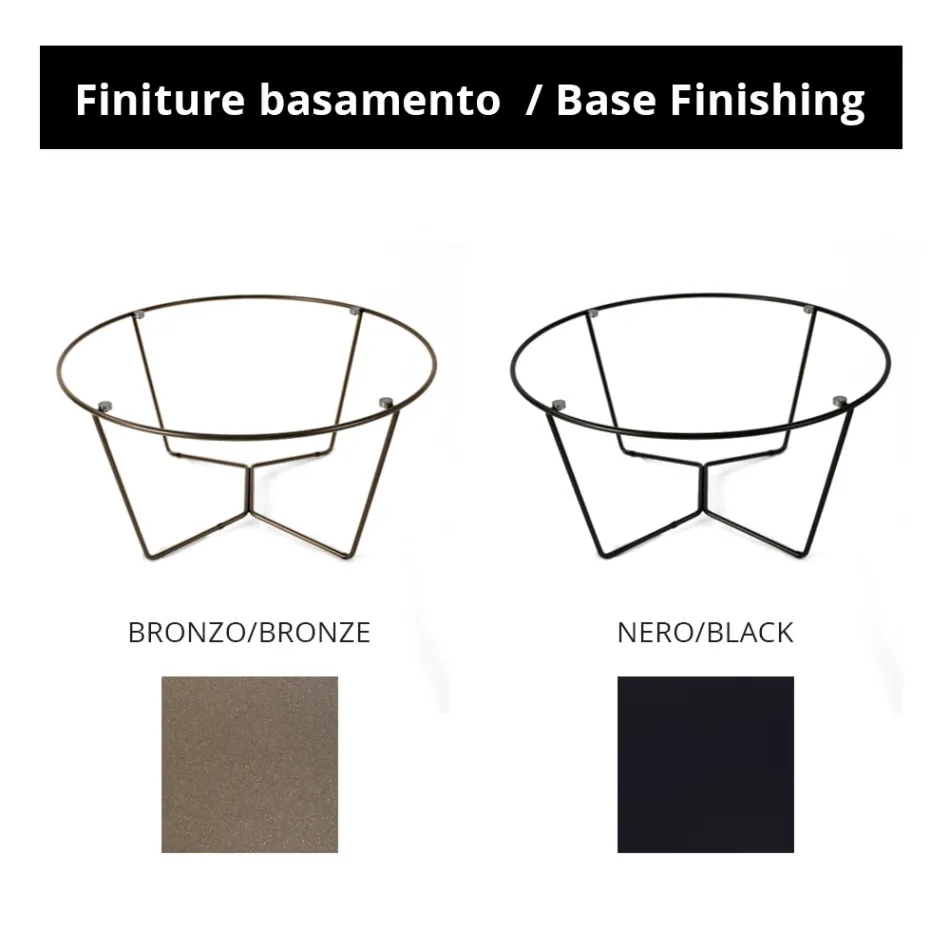 Tavolino da Salotto Rotondo Realizzato in Grès e Acciaio Made in Italy - Paini Viadurini