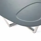 Tavolino da Salotto Sagomato Moderno in Mdf e Metallo Cromato – Pimpa Viadurini