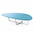 Tavolino da Salotto Sagomato Moderno in Mdf e Metallo Cromato – Pimpa Viadurini