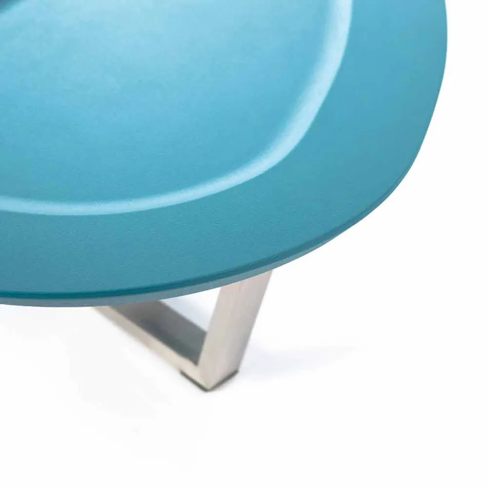 Tavolino da Salotto Sagomato Moderno in Mdf e Metallo Cromato – Pimpa Viadurini