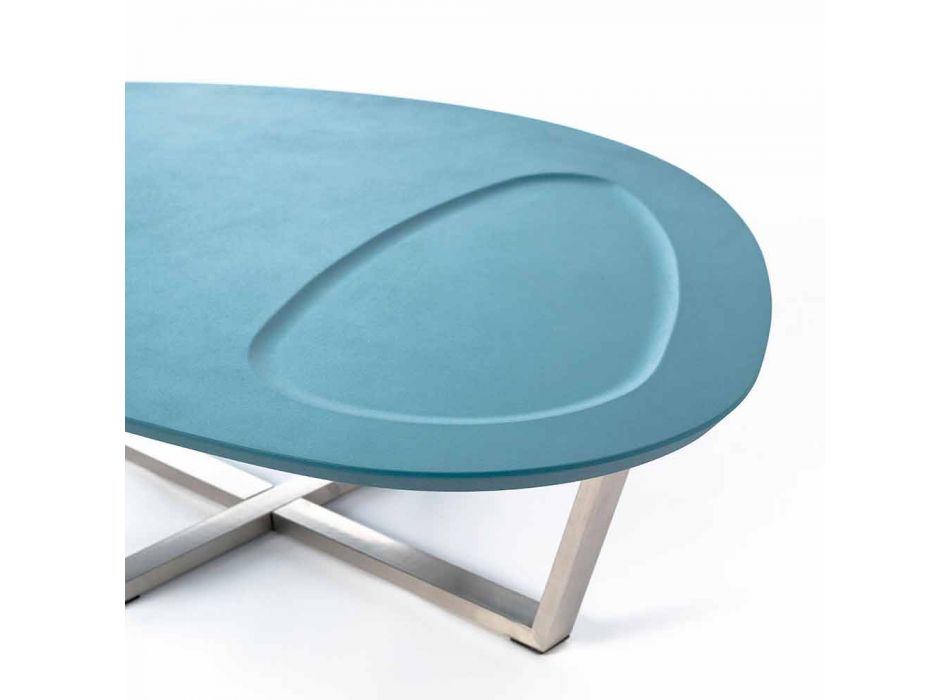 Tavolino da Salotto Sagomato Moderno in Mdf e Metallo Cromato – Pimpa Viadurini
