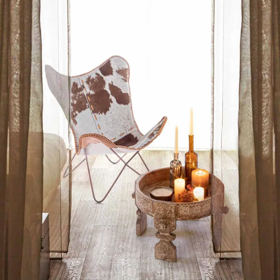 Tavolino da Salotto Stile Rustico in Legno di Mango Homemotion - Sania Viadurini