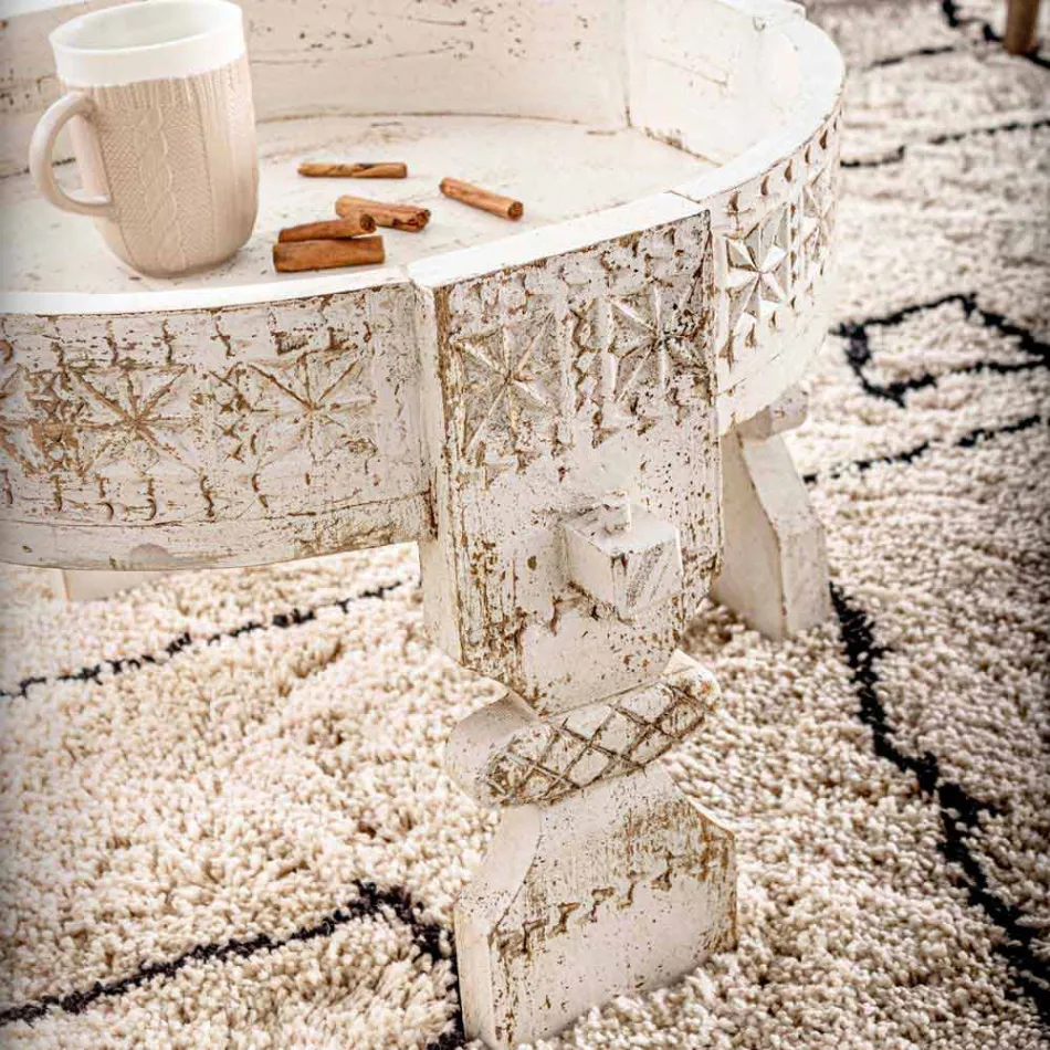 Tavolino da Salotto Stile Rustico in Legno di Mango Homemotion - Sania Viadurini