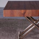 Tavolino da Salotto Trasformabile in Legno e Metallo Made in Italy - Patroclo Viadurini