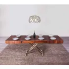 Tavolino da Salotto Trasformabile in Legno e Metallo Made in Italy - Patroclo Viadurini