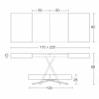 Tavolino da Salotto Trasformabile in Legno e Metallo Made in Italy - Patroclo Viadurini