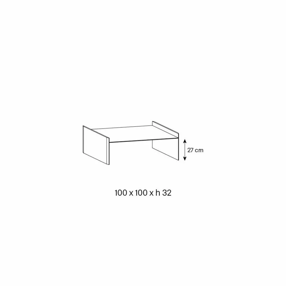 Tavolino da Salotto Vetro Extrachiaro con Bisellatura Made in Italy – Imperativo Viadurini