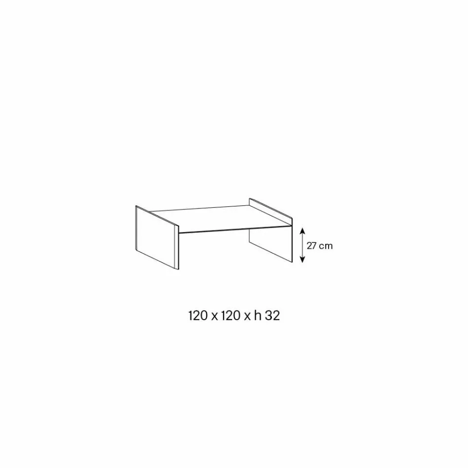 Tavolino da Salotto Vetro Extrachiaro con Bisellatura Made in Italy – Imperativo Viadurini