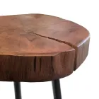 Tavolino da Soggiorno con Gambe in Metallo e Piano in Legno Massello - Sardegna Viadurini