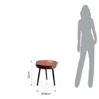 Tavolino da Soggiorno con Gambe in Metallo e Piano in Legno Massello - Sardegna Viadurini