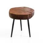 Tavolino da Soggiorno con Gambe in Metallo e Piano in Legno Massello - Sardegna Viadurini