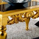 Tavolino da soggiorno design classico in legno Lof, finitura oro Viadurini