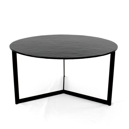 Tavolino da Soggiorno in Acciaio e Vetro Realizzato in Italia - Aspira Viadurini