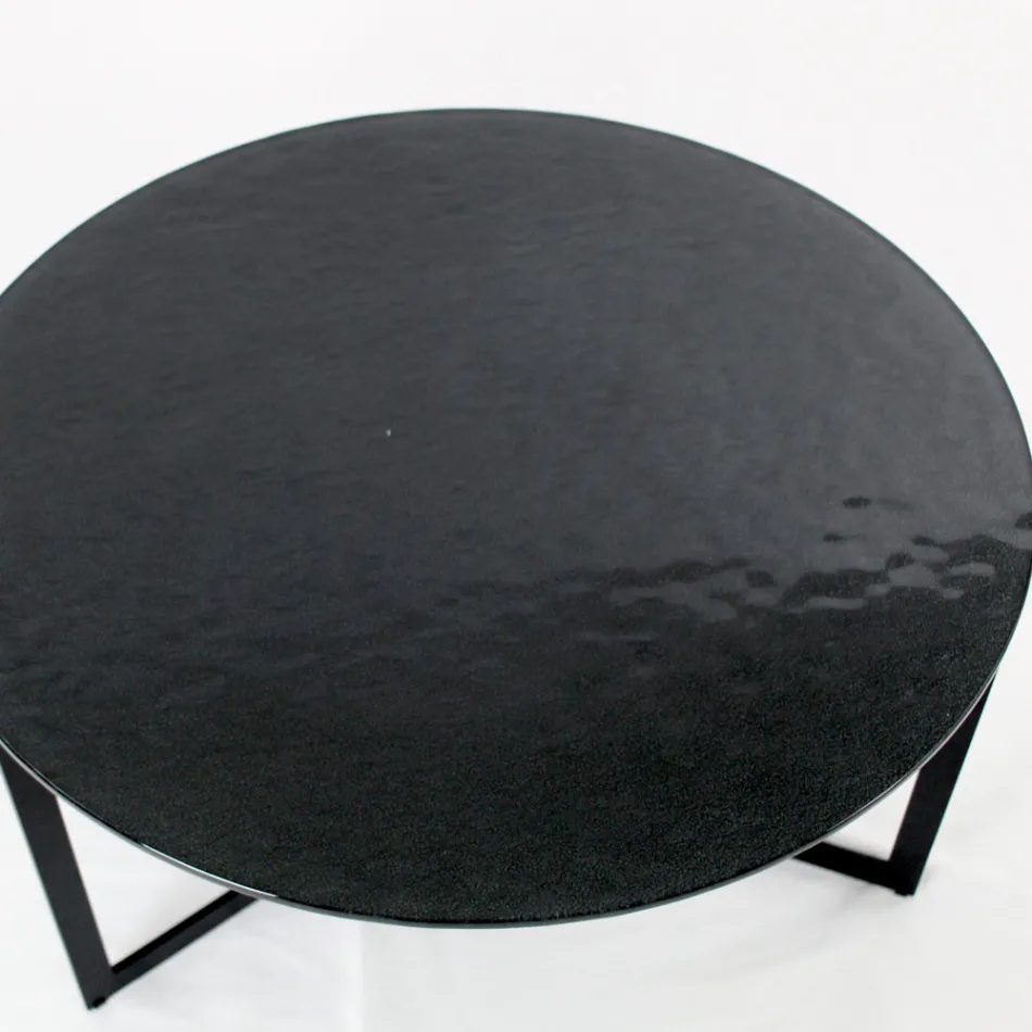 Tavolino da Soggiorno in Acciaio e Vetro Realizzato in Italia - Aspira Viadurini