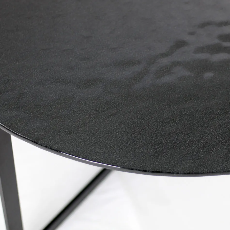 Tavolino da Soggiorno in Acciaio e Vetro Realizzato in Italia - Aspira Viadurini