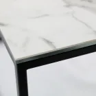 Tavolino da Soggiorno in Grès e Acciaio Made in Italy - Birba Viadurini