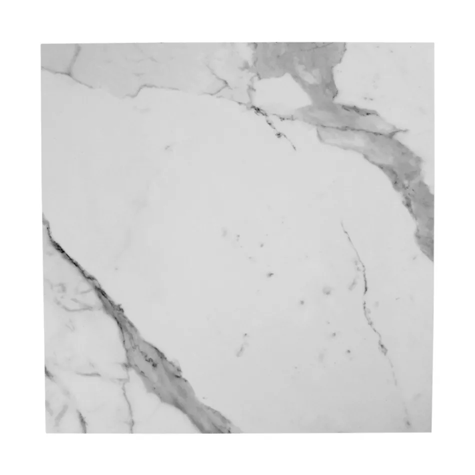 Tavolino da Soggiorno in Grès e Acciaio Made in Italy - Birba Viadurini