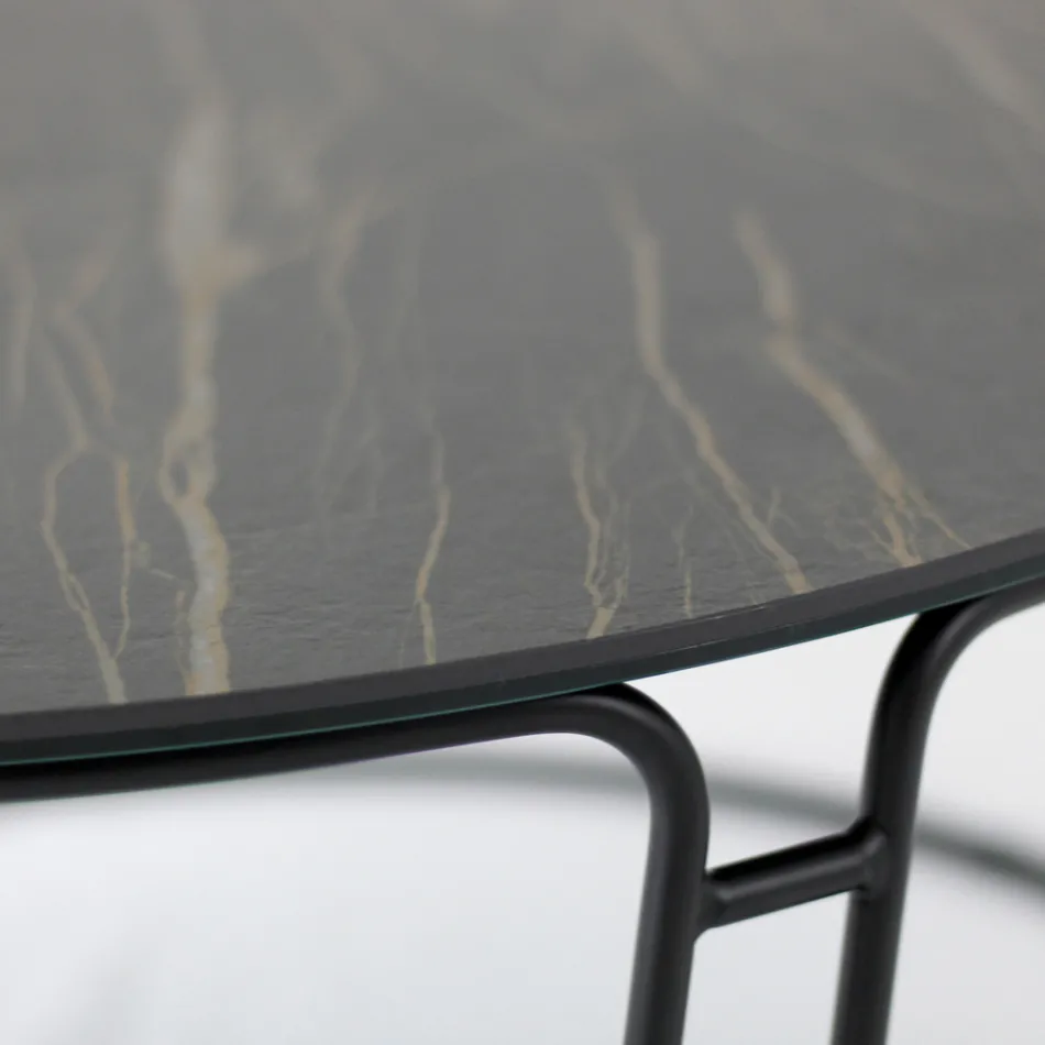 Tavolino da Soggiorno Piano e Base Rotondi Made in Italy - Tullia Viadurini