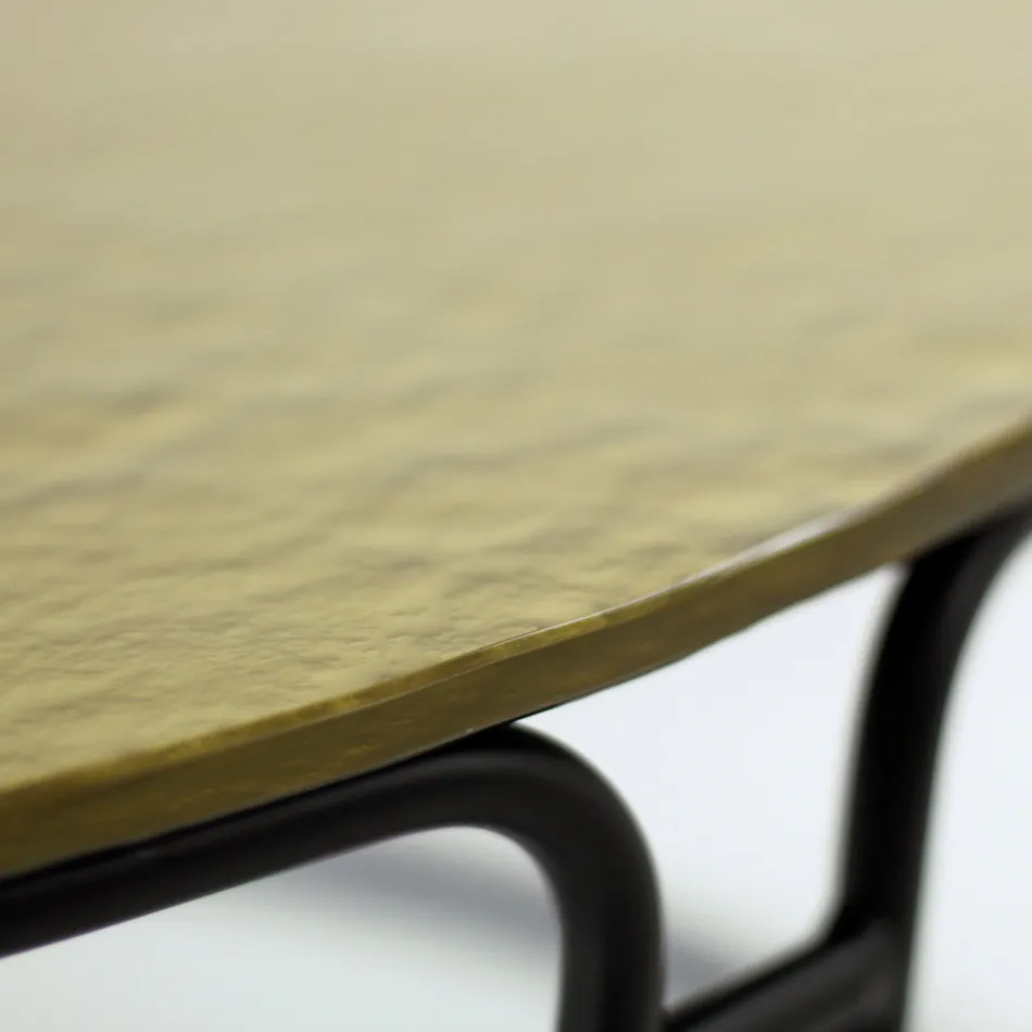 Tavolino da Soggiorno Piano in Vetro e Base Rotonda Made in Italy - Tullia Viadurini