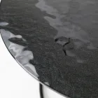 Tavolino da Soggiorno Piano in Vetro e Base Rotonda Made in Italy - Tullia Viadurini