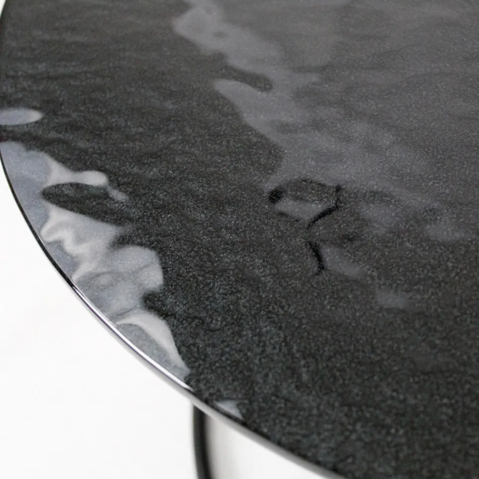 Tavolino da Soggiorno Piano in Vetro e Base Rotonda Made in Italy - Tullia Viadurini