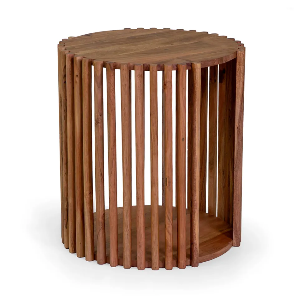 Tavolino da Soggiorno Realizzato in Legno di Acacia - Vortice Viadurini