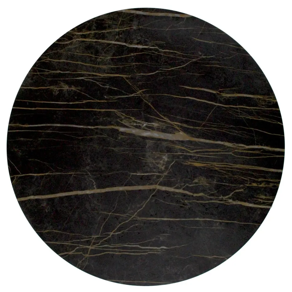 Tavolino da Soggiorno Rotondo con Base a 3 Mezzelune Made in Italy - Arepa Viadurini