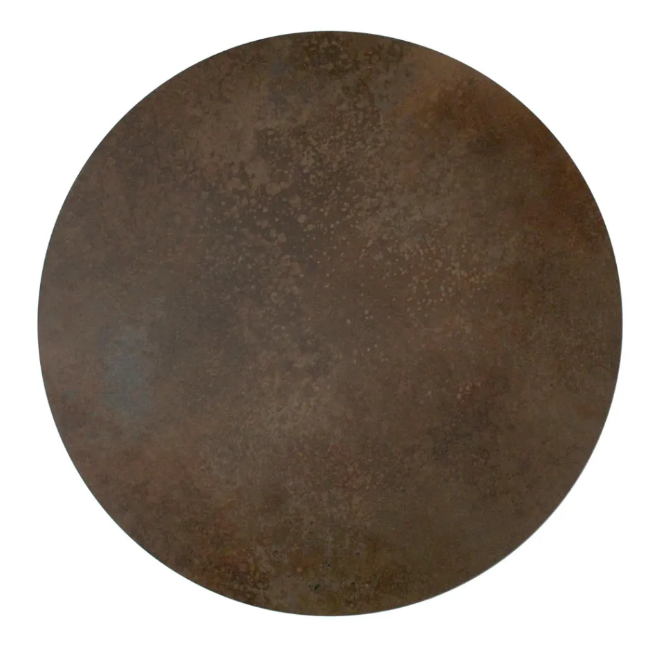 Tavolino da Soggiorno Rotondo con Base a 3 Mezzelune Made in Italy - Arepa Viadurini