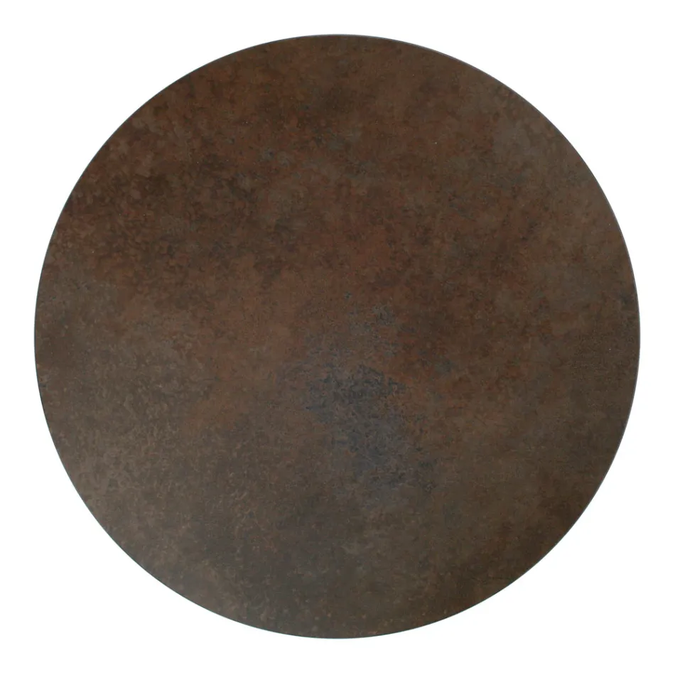 Tavolino da Soggiorno Rotondo con Piano in Grès Porcellanato Made in Italy - Paini Viadurini