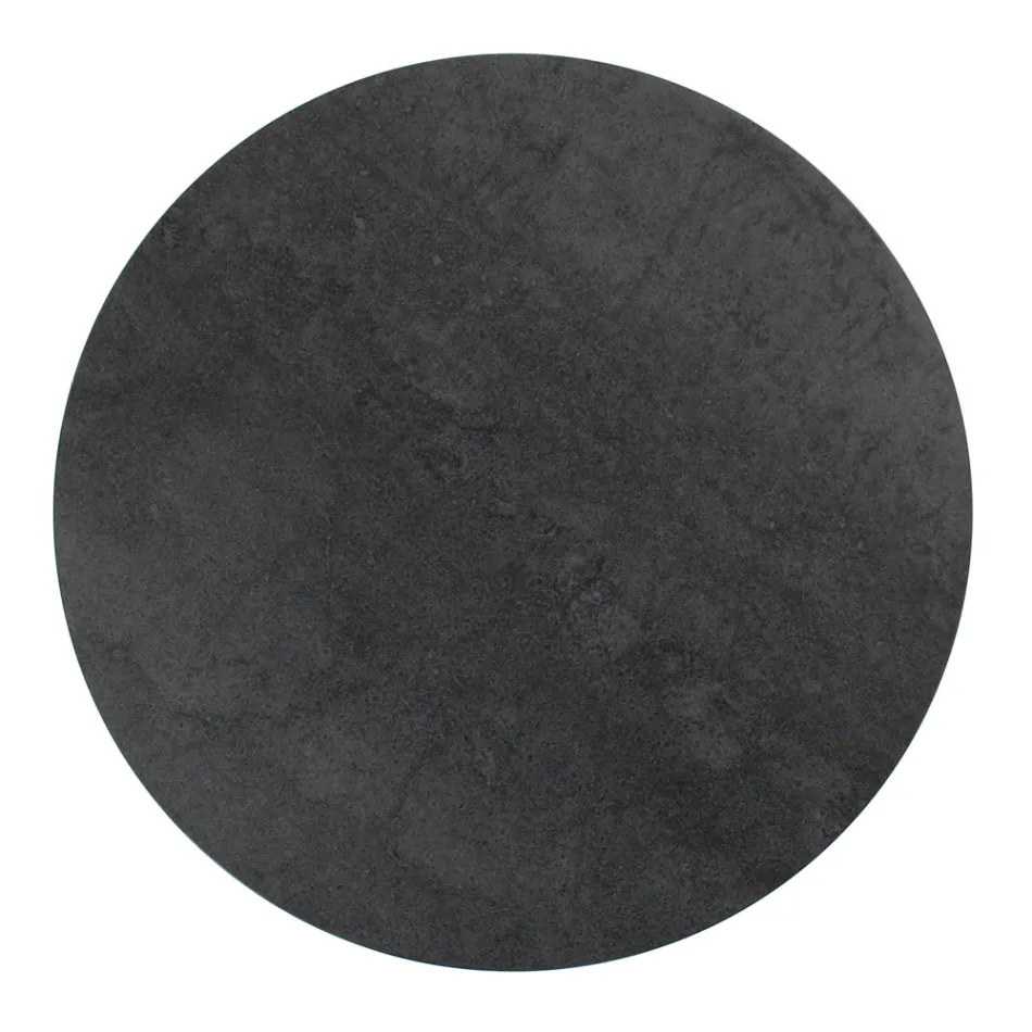 Tavolino da Soggiorno Rotondo con Piano in Grès Porcellanato Made in Italy - Paini Viadurini