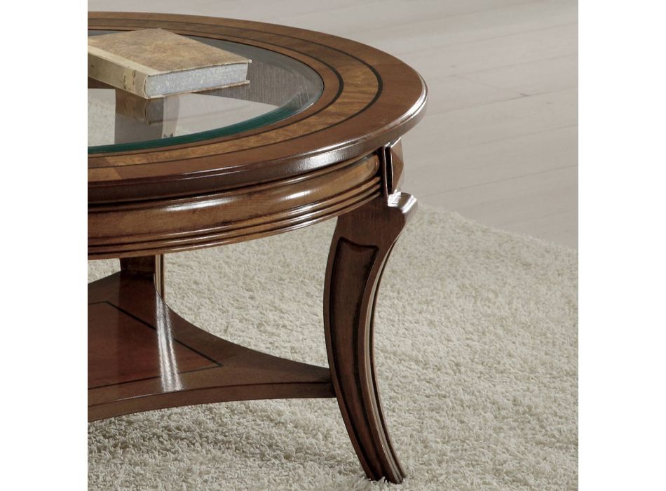 HOOBRO Tavolino Rotondo Da Divano – Gambe In Legno Massello, Piano 30 Cm, Altezza 65 Cm – Marrone Vintage – Per Salotto E Cameretta
