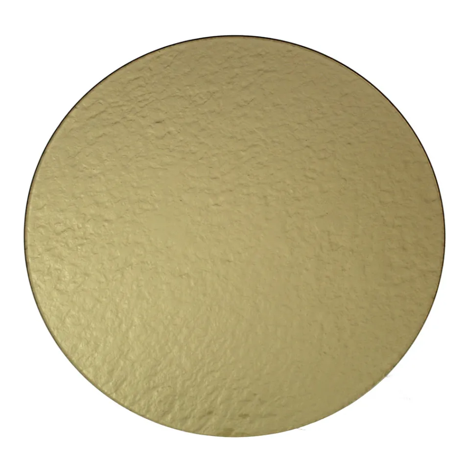 Tavolino da Soggiorno Rotondo con Piano in Vetro Made in Italy - Paini Viadurini