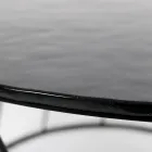 Tavolino da Soggiorno Rotondo in Acciaio e Vetro Made in Italy - Alisea Viadurini