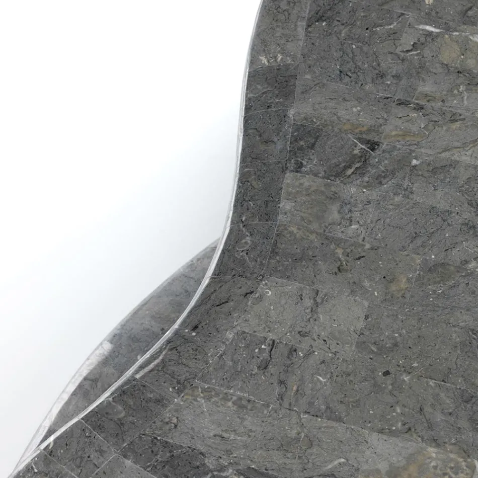 Tavolino dallo Stile Moderno in Pietra Fossile Diverse Finiture - Gomma Viadurini