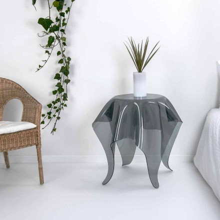 Tavolino design moderno in plexiglass fumé Otto, made in Italy Viadurini
