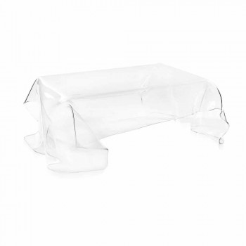 Tavolino design moderno in plexiglass trasparente drappeggiato Asia